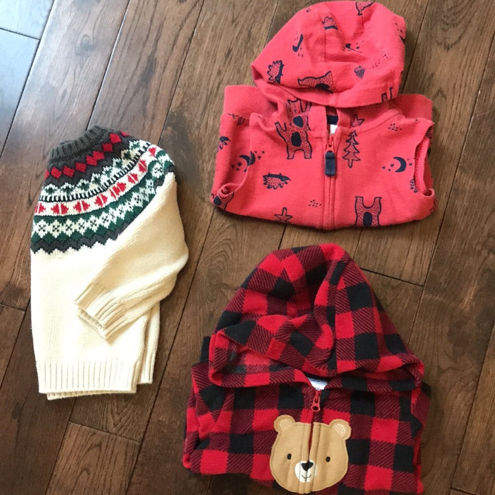 Bundle of Baby Boy Sweater Hoodie Vest Size 6-12M